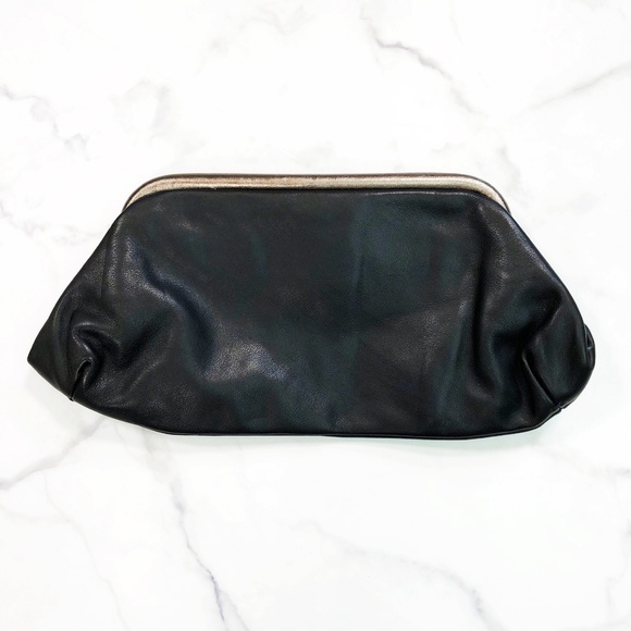 Hugo Boss Handbags - Hugo Boss Calf Skin Leather Hinge Framed Clutch